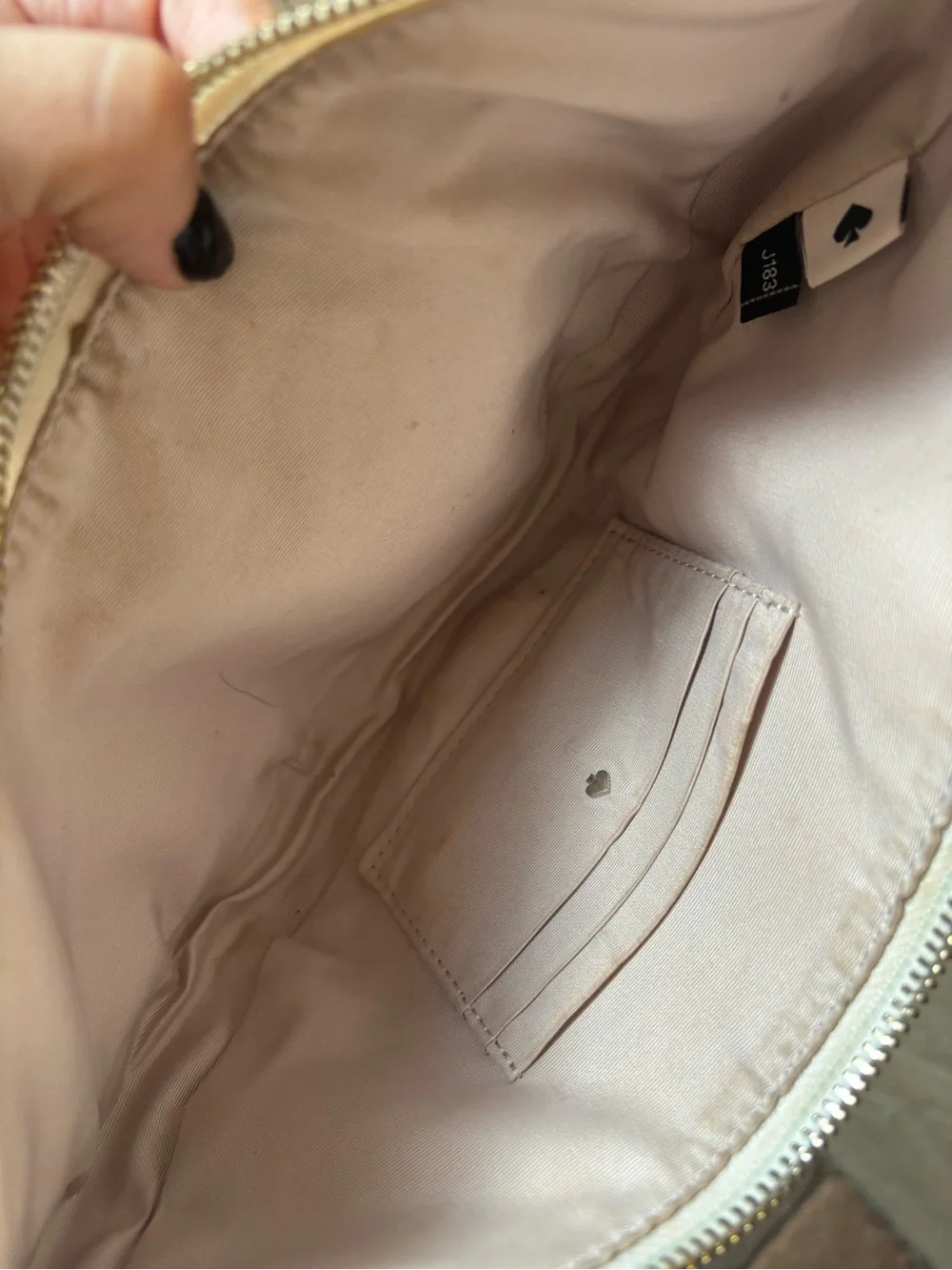 kate spade Cream Pebbled Leather Crescent Shoulder Bag